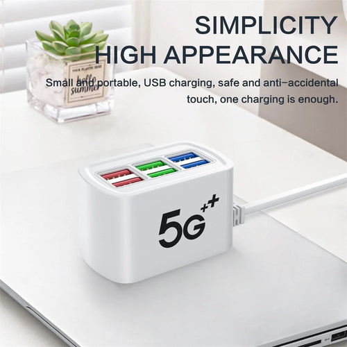 6-Port USB Charging Station with Surge Protection