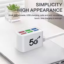 Station de Charge USB 6 Ports avec Parasurtenseur – Maison Connectée | Focusstore