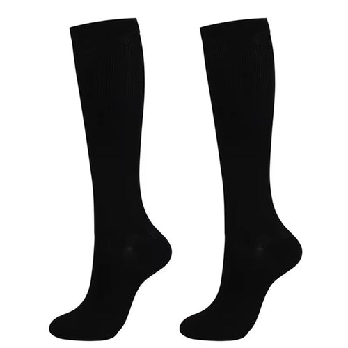 Paire de chaussettes de compression noires 15-20 mmHg, hauteur genou