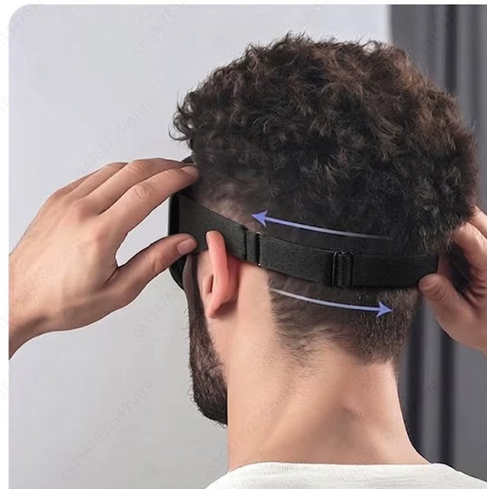 Réglage de la sangle élastique du masque de sommeil 3D à l'arrière de la tête